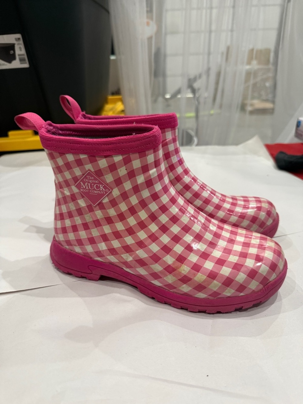 The Original Muck Boot Company Pink Gingham Rain Boots